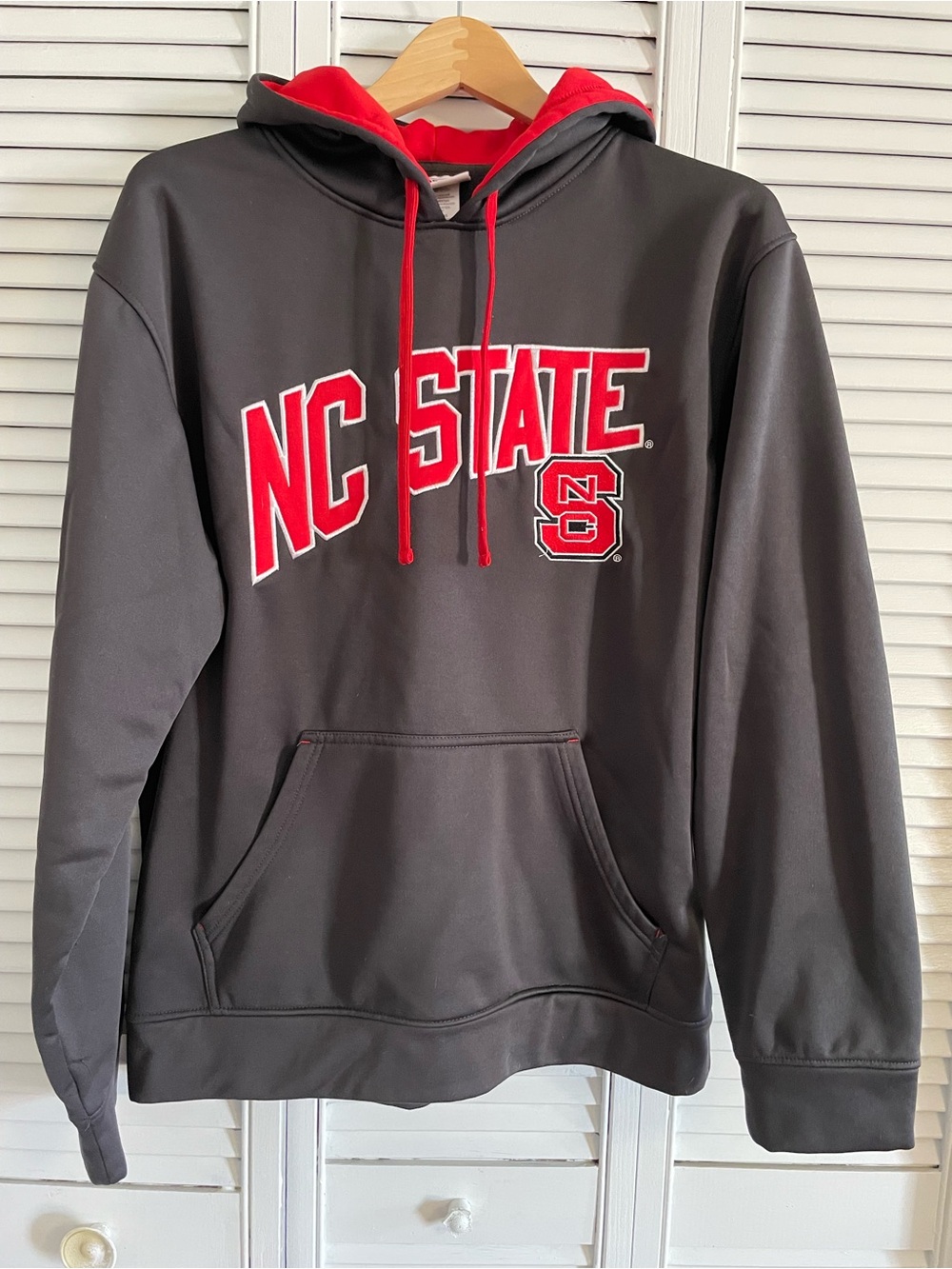 N.C. STATE NCSU Dark Gray Hoodie, fleece-lined, NC State, Men’s Medium
